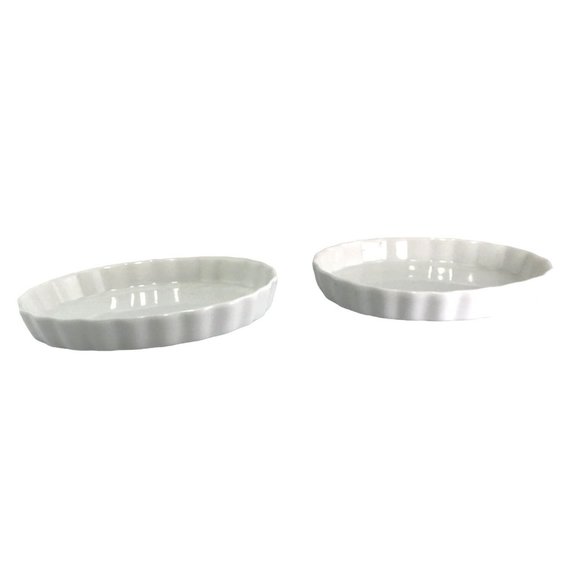 Set 2 BIA Cordon Blue Au Gratin Quiche Dishes Fluted 5"×4.5" Creme Brulee Tart - Picture 4 of 6